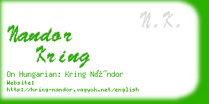 nandor kring business card